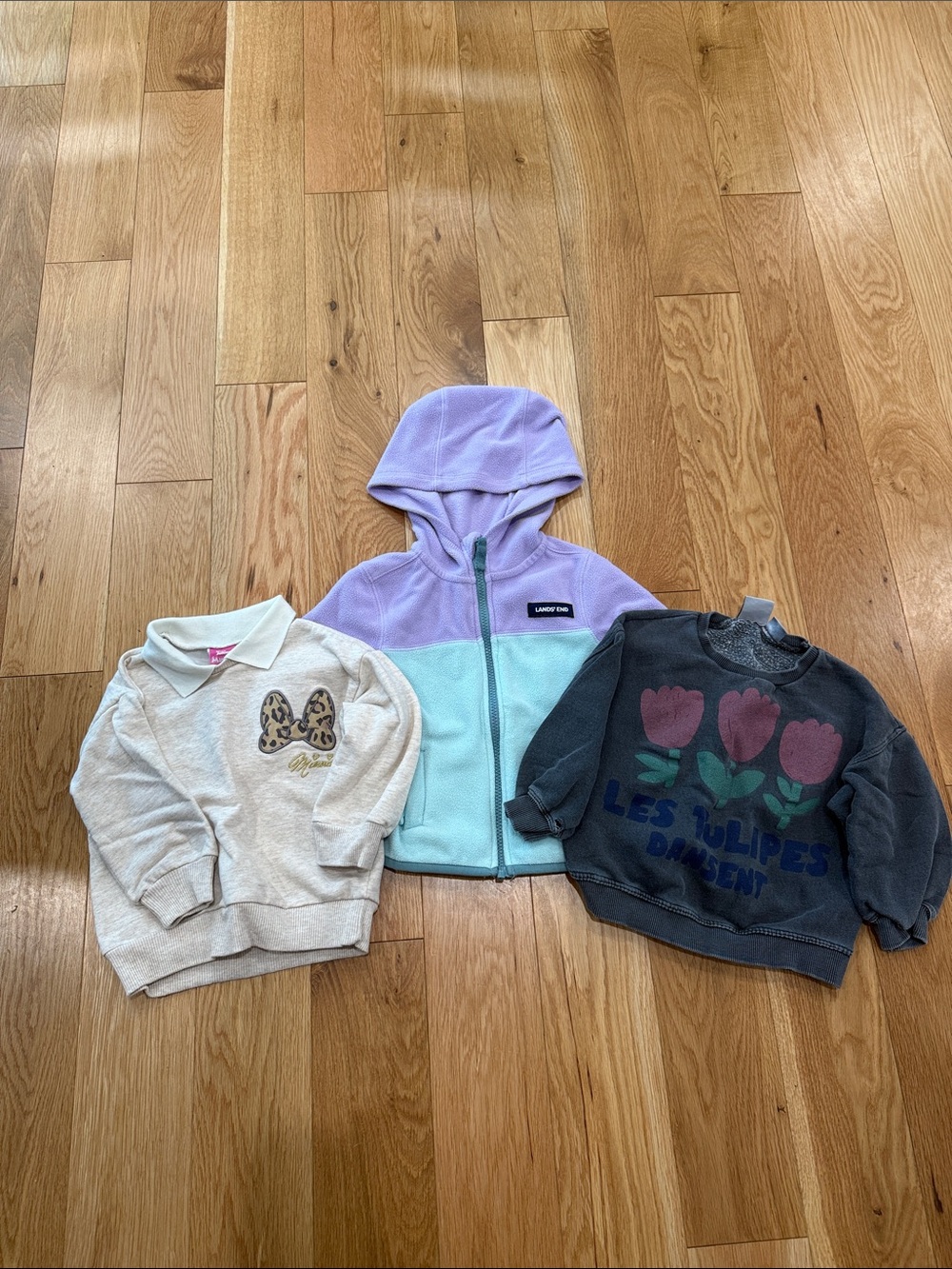 2T Zara & Disney Sweatshirt and Lands End Fleece Zip Bundle - Perfect for fall